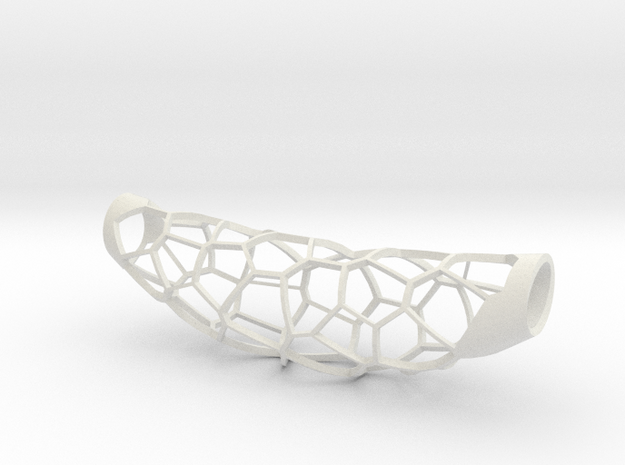 Voronoi 5 Large Pendant in White Natural Versatile Plastic