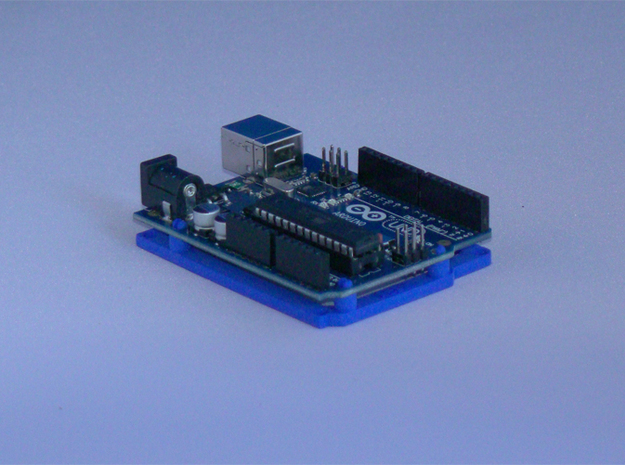 Low desktop stand for Arduino Uno / Leonardo / Yun in Blue Processed Versatile Plastic