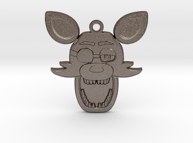 Five Nights at Freddy's Foxy Pendant in Polished Bronzed Silver Steel