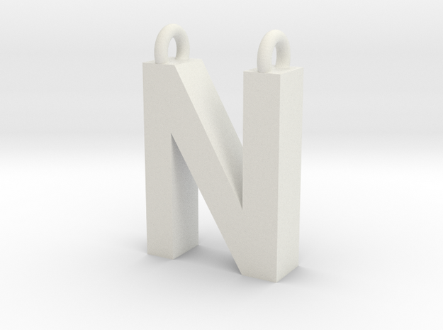 Alphabet (N) in White Natural Versatile Plastic