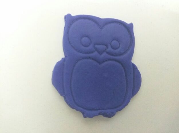Simple Owl Cookie-Cutter  in White Natural Versatile Plastic