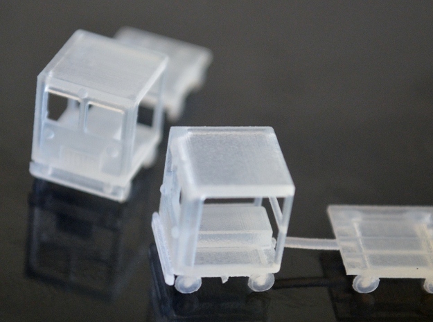 N-Scale Small Speeder & Cart in Tan Fine Detail Plastic