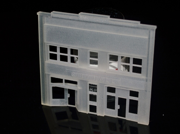 N-Scale City Hall Facade in Tan Fine Detail Plastic