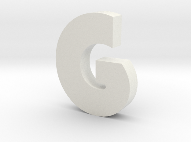 G Bauhaus Font  in White Natural Versatile Plastic