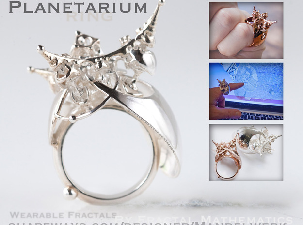 Planetarium Ring - 22mm in Polished Silver