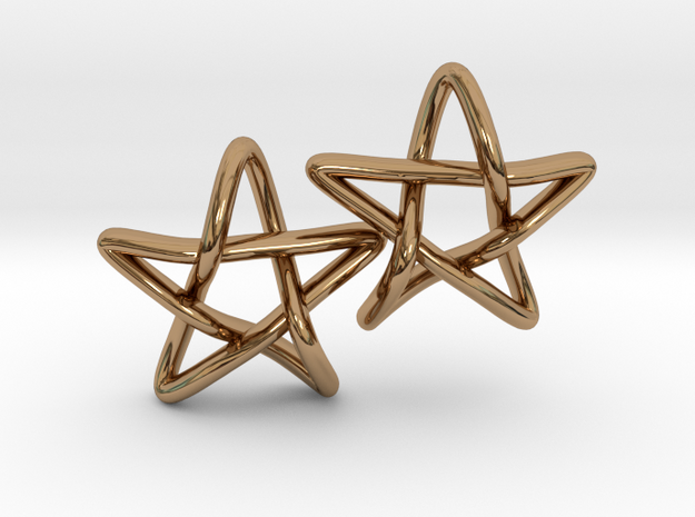 STAR earrings, PAIR in Polished Brass