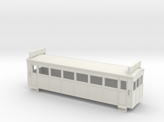 009 Drewry bogie railcar with roof radiators in White Natural Versatile Plastic