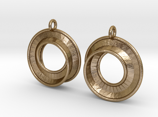 Fantasy-3-Earrings in Polished Gold Steel