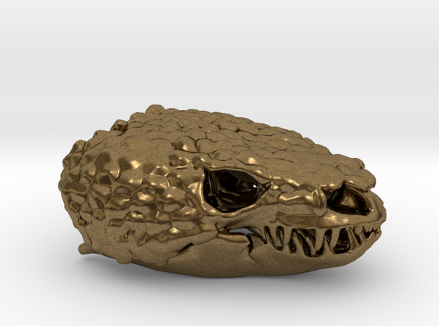 Gila Monster Skull Pendant -  30mm in Natural Bronze