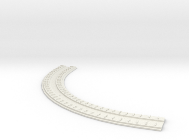 HO Concrete Direct Fixtation 6" Rad Track 90 degre in White Natural Versatile Plastic