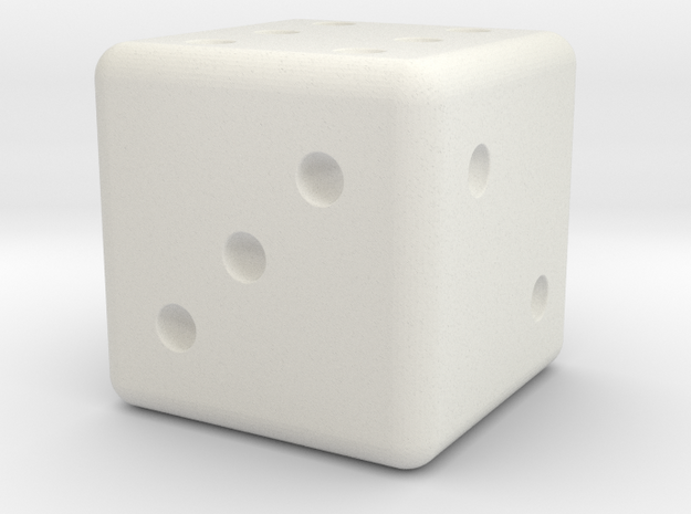 Loaded Weighted Die in White Natural Versatile Plastic