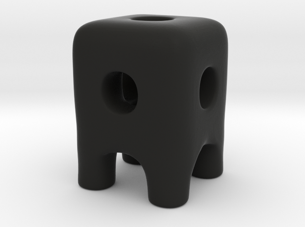 Tiny Wireframe Ugly Friend in Black Natural Versatile Plastic