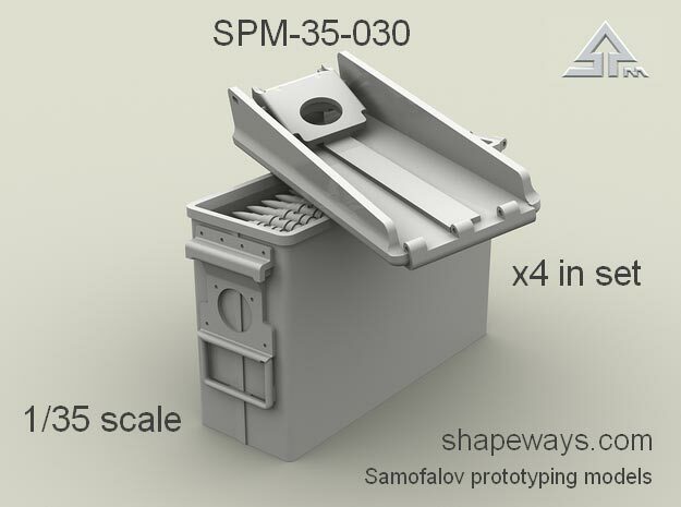 1/35 SPM-35-030  30.cal (7,62mm) ammobox opened in Clear Ultra Fine Detail Plastic