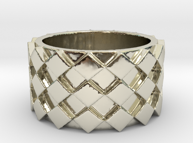 Futuristic Diamond Ring Size 4 in 14k White Gold