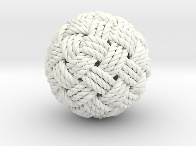 Big Globe Knot in White Processed Versatile Plastic