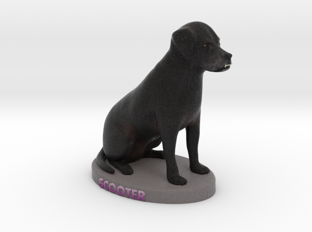 Custom Dog Figurine - Scooter in Full Color Sandstone