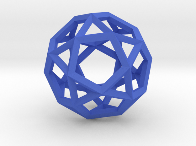 Icosi Dodecahedron(Leonardo-style model) in Blue Processed Versatile Plastic