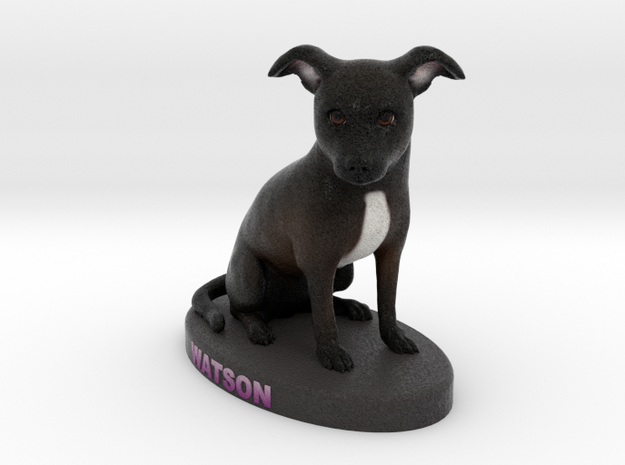 Custom Dog Figurine - Watson in Full Color Sandstone