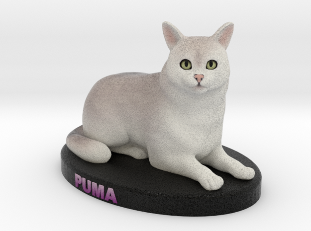 Custom Cat Figurine - Puma in Full Color Sandstone