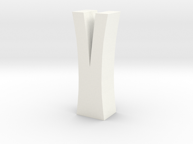 Split Log Vase in White Processed Versatile Plastic