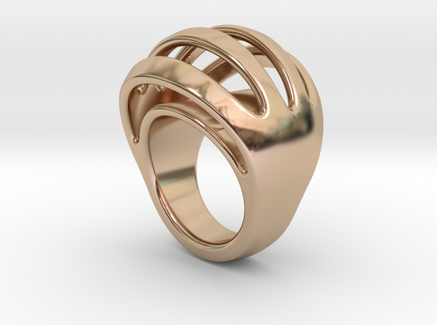 RING CRAZY 26 - ITALIAN SIZE 26  in 14k Rose Gold Plated Brass