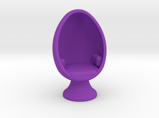 SciFi Egg Chair, 1:64 Scale in Purple Processed Versatile Plastic