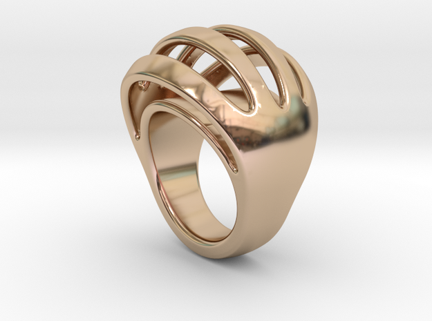 RING CRAZY 30 - ITALIAN SIZE 30  in 14k Rose Gold Plated Brass