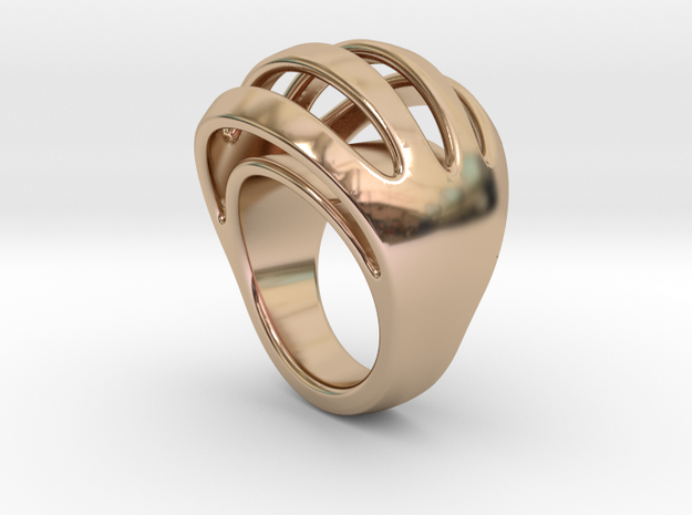 RING CRAZY 32 - ITALIAN SIZE 32  in 14k Rose Gold Plated Brass