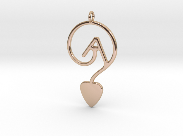 GAY LOVE in 14k Rose Gold Plated Brass