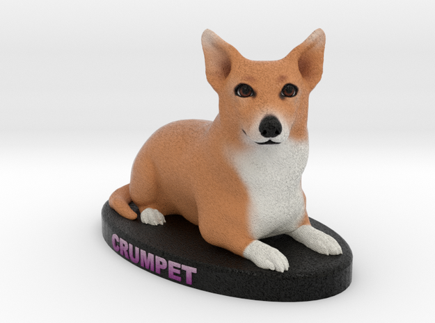 Custom Dog Figurine - Crumpet in Full Color Sandstone