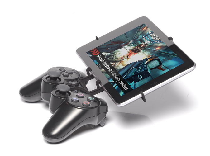 Side View - A Nexus 7 and a black PS3 controller