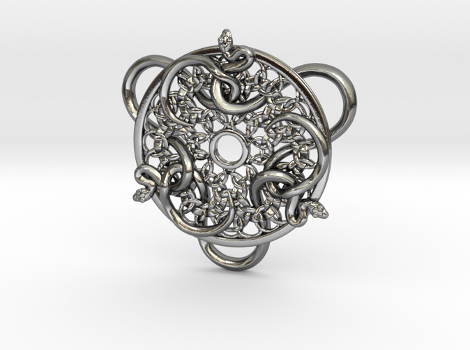 Escher snakes pendant
