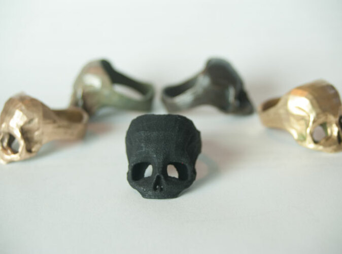 Black Nylon Skull Ring by Bits to Atoms