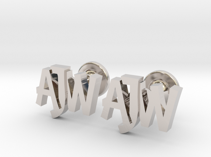 personalised monogrammed cufflinks Platinum
