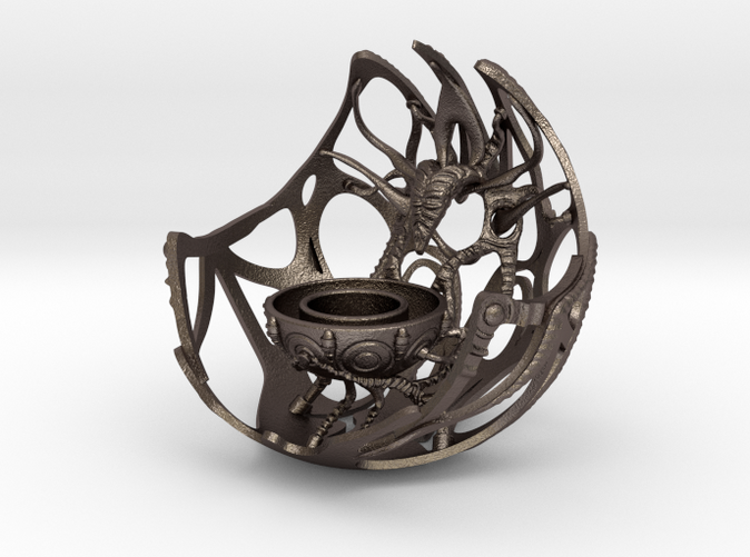 Future Artefact 004- 3D printed candle holder- steel- Render- Kai Braacher