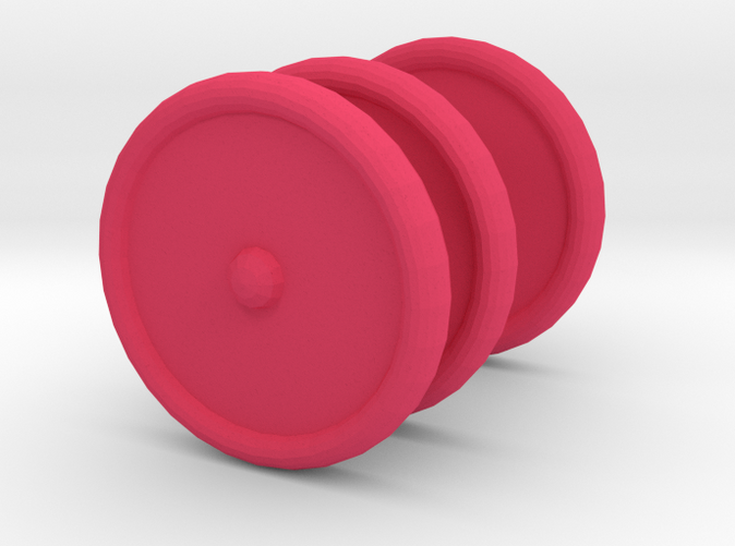 Three Pink Scooter Wheels