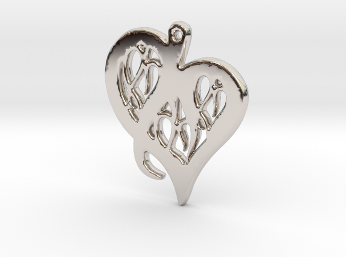 Heart Pendant in  Platinum 