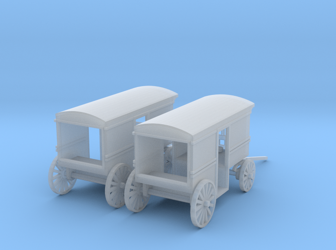 2 Milk Delivery Wagons Z scale