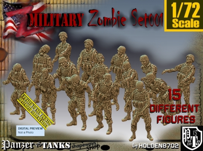 1/72 Army Zombies Set001