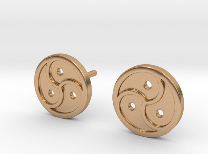 Triskele Earrings - Polished Bronze