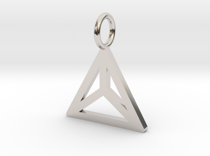 Geometric origami triangular mountain pendant