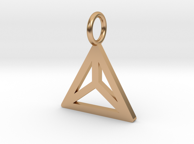 Geometric origami triangular mountain pendant