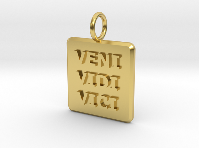 Latin wording Veni Vidi Vici (I Came I Saw I Conquered) pendant