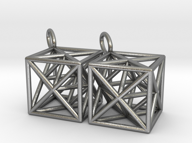 Render - Metatron Cube Earrings