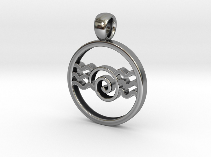 Snail and Waves Amulet