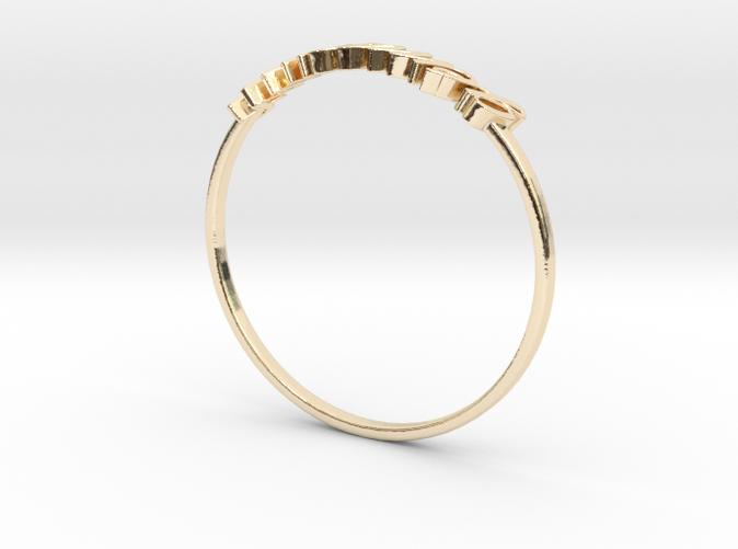 14k Gold Plated Brass Gemini / Gémeaux ring