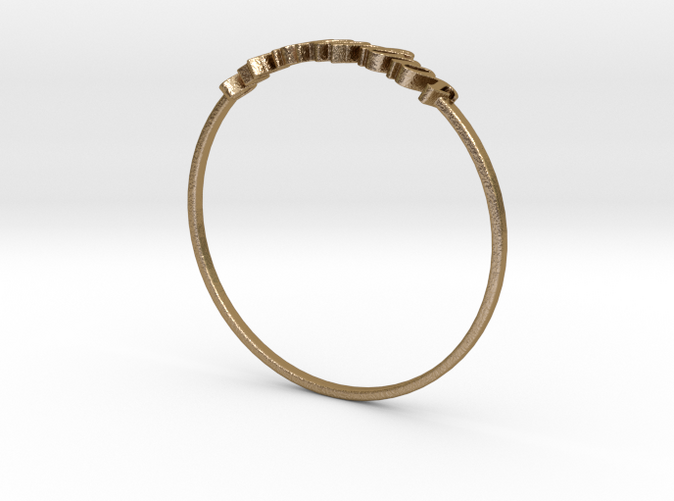 Polished Gold Steel Sagittarius / Sagittaire ring