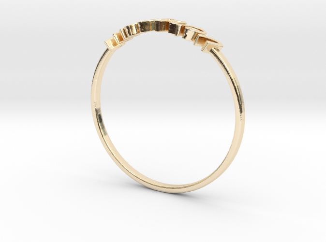 14k Gold Plated Brass Aquarius / Verseau ring