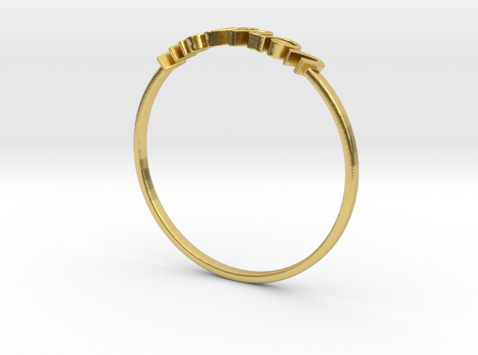 Polished Brass Aquarius / Verseau ring
