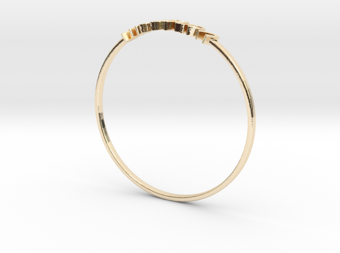 14k Gold Plated Brass Aquarius / Verseau ring